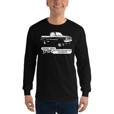 Square Body Life K10 Long Sleeve Shirt modeled in black